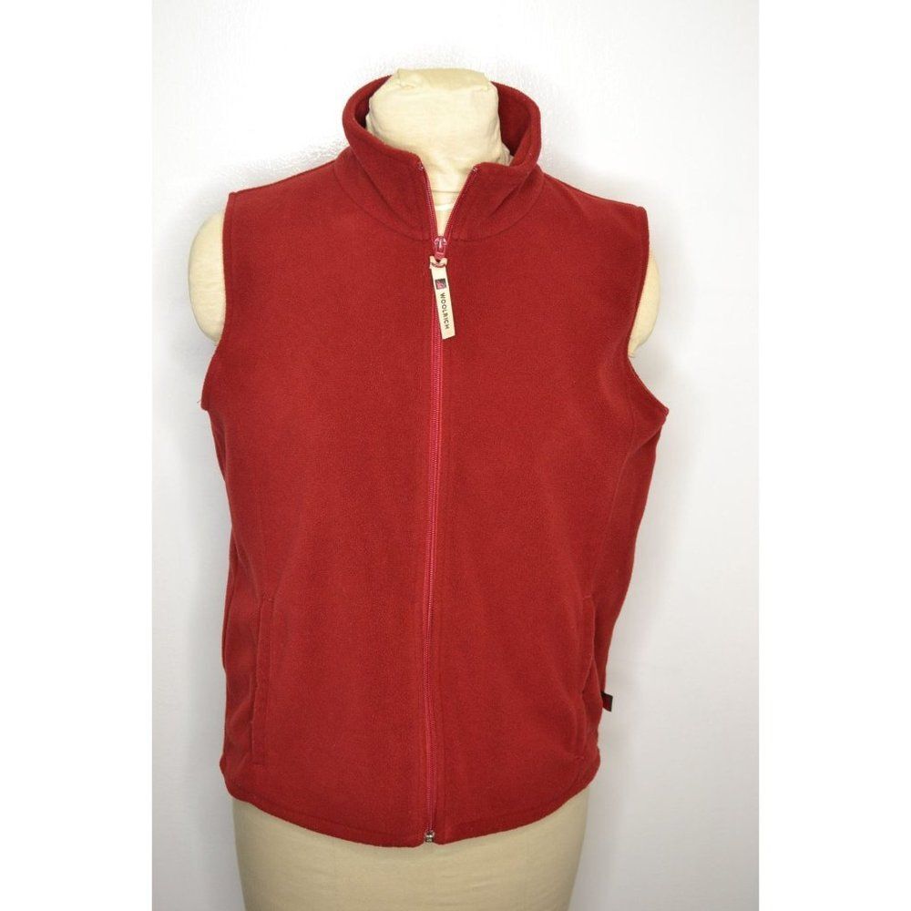Woolrich Women's Medium Red Full Front Zip Fleece Vest